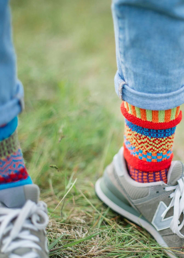 Solmate Socks COSMOS Knitted Crew Socks Proudly Made USA | These socks are delightfully mismatched & so very comfortable. American Made Clothing