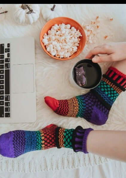 Solmate GEMSTONE Knitted Crew Socks Proudly Made USA | These socks are delightfully mismatched & so very comfortable. Classy Cozy Cool Women's Boutique.