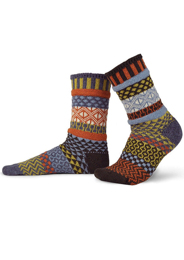 Solmate PONDEROSA Wool Blend Knitted Crew Socks | Made in USA | These socks are delightfully mismatched & so very comfortable.  Classy Cozy Cool