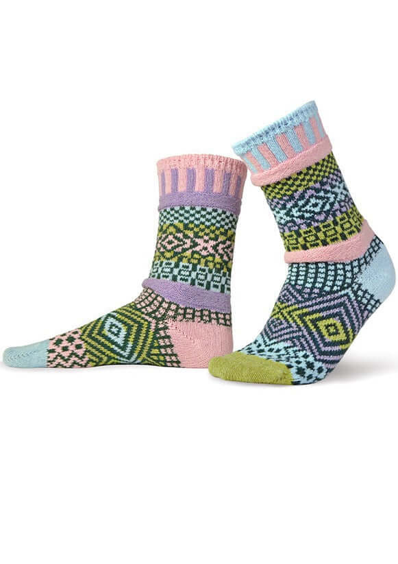 Solmate LILAC Knitted Crew Socks | Made In USA | Delightfully Mismatched & so Very Comfortable. Classy Cozy Cool Women's Boutique.