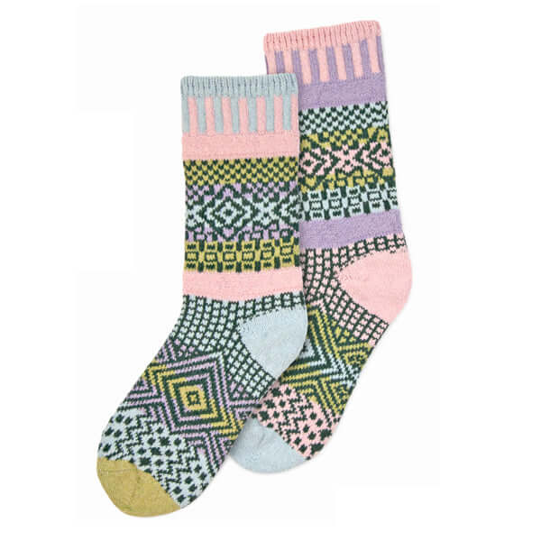 Solmate LILAC Knitted Crew Socks | Made In USA | Delightfully Mismatched & so Very Comfortable. Classy Cozy Cool Women's Boutique.