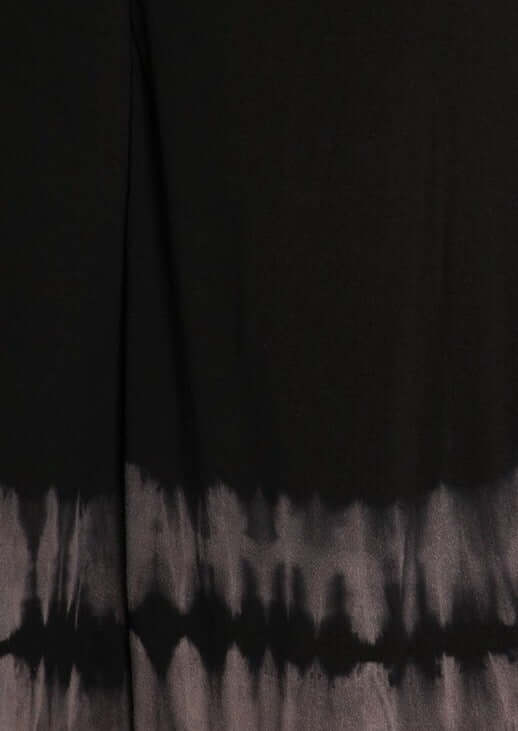 USA Made Ladies Plus Size Tie Dye Fold Over Waist Gaucho Capri Pants - Black/Mocha | Chatoyant Style# P30161 | Classy Cozy Cool Women's Made in America Boutique