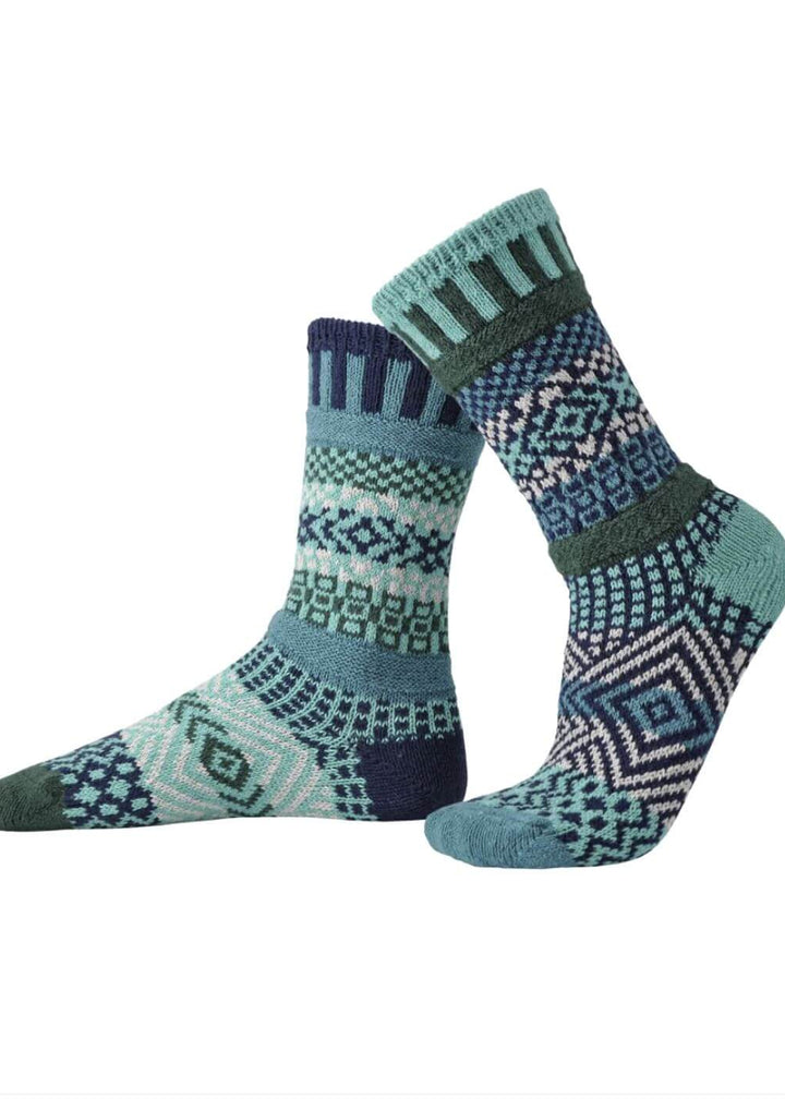 Solmate Socks EVERGREEN Knitted Crew Socks Proudly Made USA | These socks are delightfully mismatched & so very comfortable. American Made Clothing
