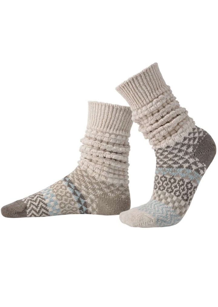 Solmate SEASHELL Knitted Slouch Socks | Made in USA | These socks are delightfully mismatched & so very comfortable.  American Made Women's Boutique.
