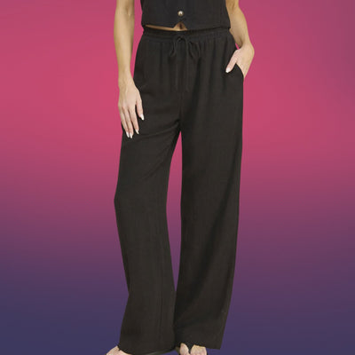 A collection of casual pants made in the USA | Featured at Classy Cozy Cool Women's Clothing Boutique: where everything is made in America
