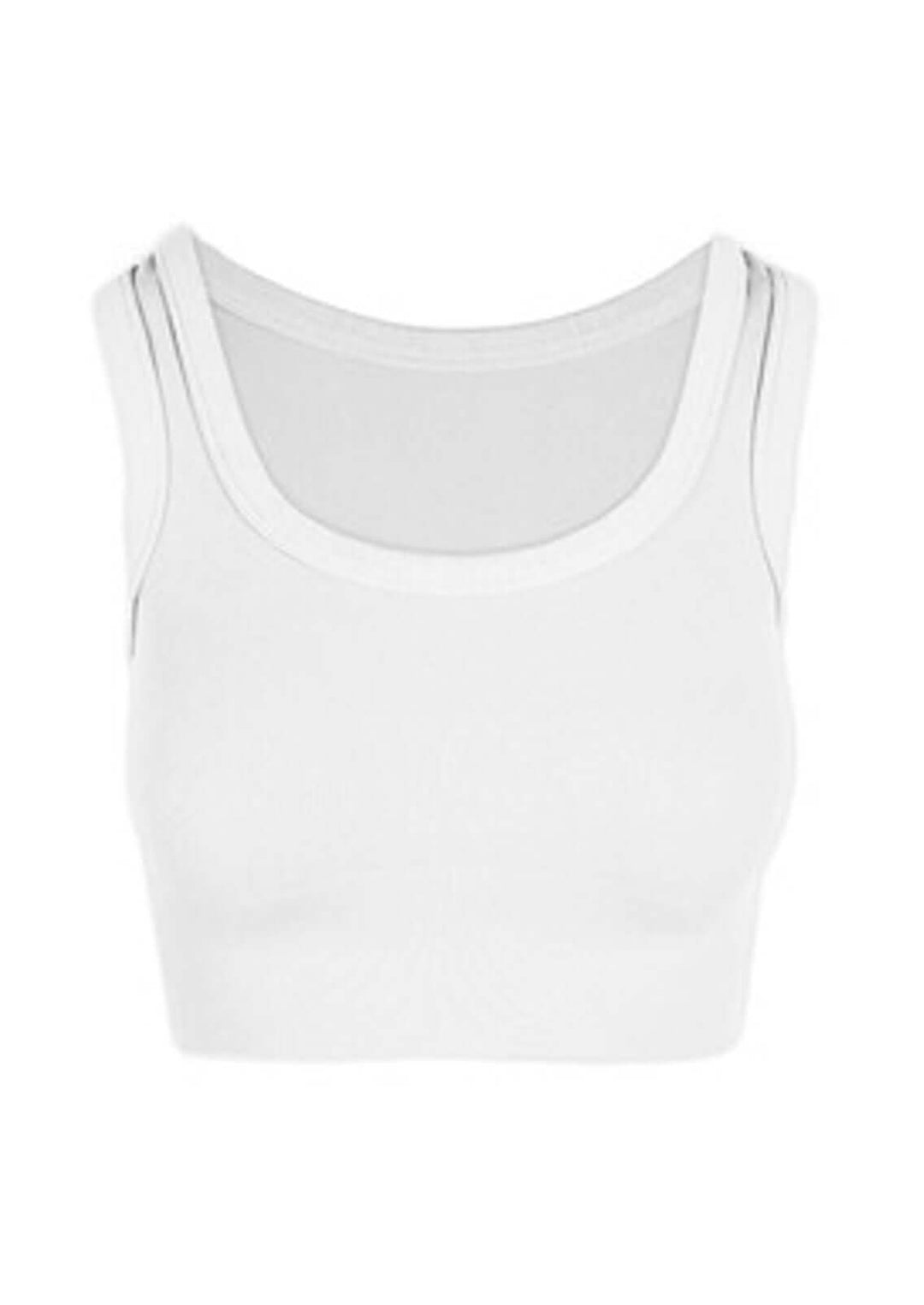 Niki Biki Ladies White Cropped Tank Top Style# NS8121 | Made in USA | Classy Cozy Cool Women's Made in America Clothing Boutique
