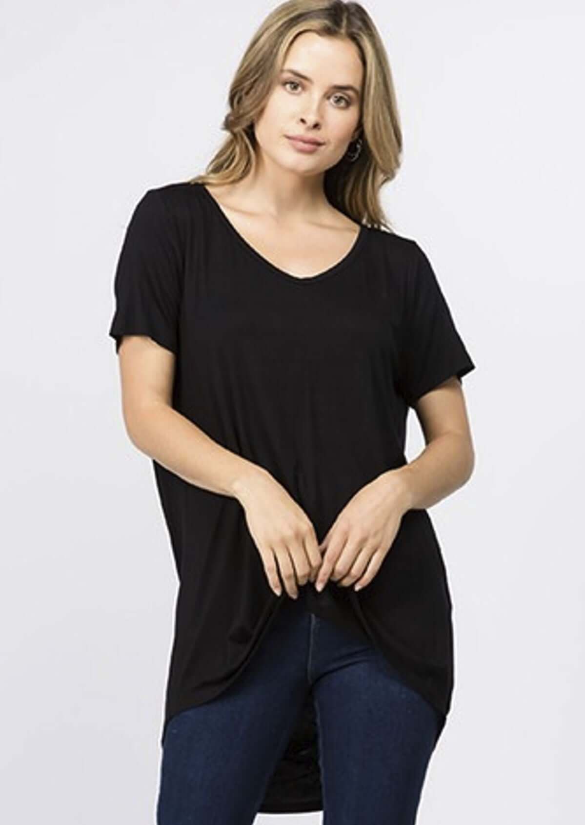 High Low Back Drop Tunic Tee