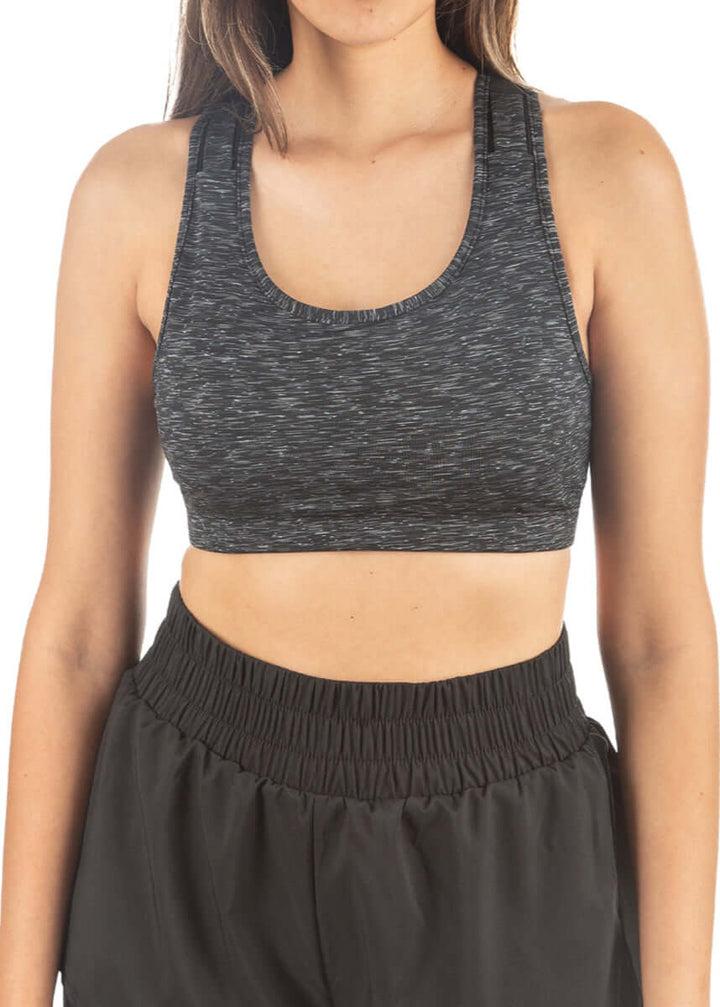 Made in USA WSI Activloops™ ProWikMax Sports Bra | Style  032ALBB | High impact support, 4-way stretch compression for maximum comfort and performance, Activloops™ featured strap that keeps your sleeves up, Enhanced wicking properties Perfect for mild or cold weather