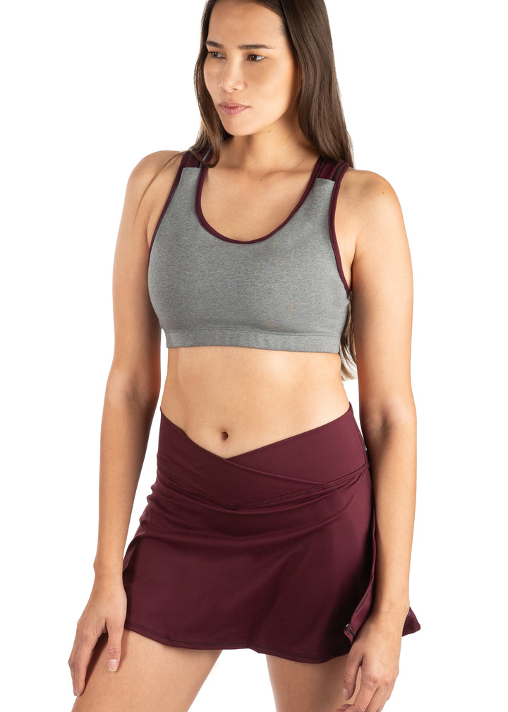 Activloops™ Heather Burgundy 2-in-1 Sports Bra