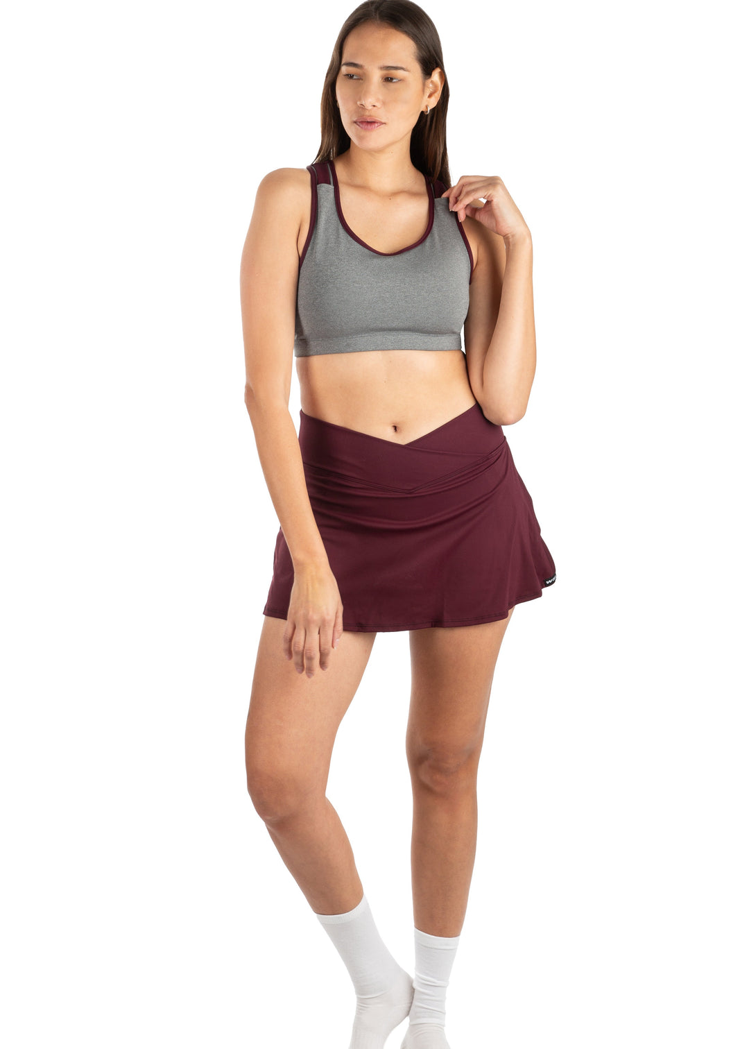 Activloops™ Heather Burgundy 2-in-1 Sports Bra