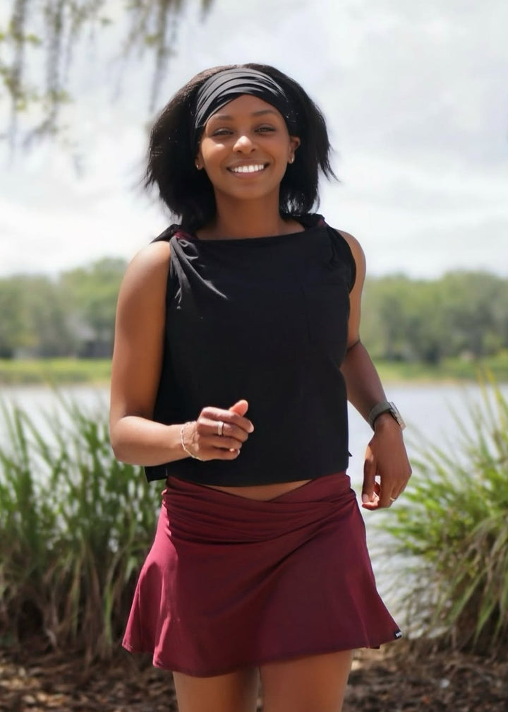 Activloops™ Heather Burgundy 2-in-1 Sports Bra