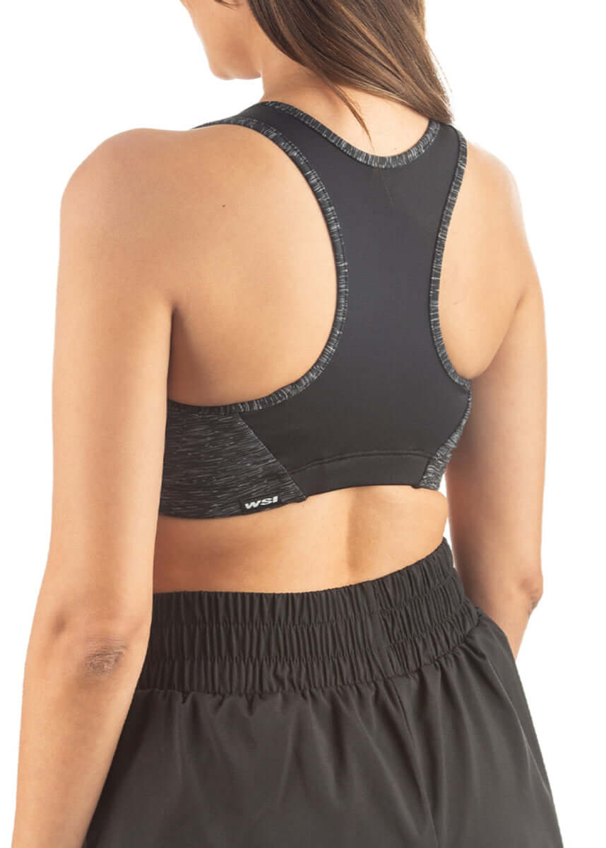 Made in USA WSI Activloops™ ProWikMax Sports Bra | Style  032ALBB | High impact support, 4-way stretch compression for maximum comfort and performance, Activloops™ featured strap that keeps your sleeves up, Enhanced wicking properties Perfect for mild or cold weather
