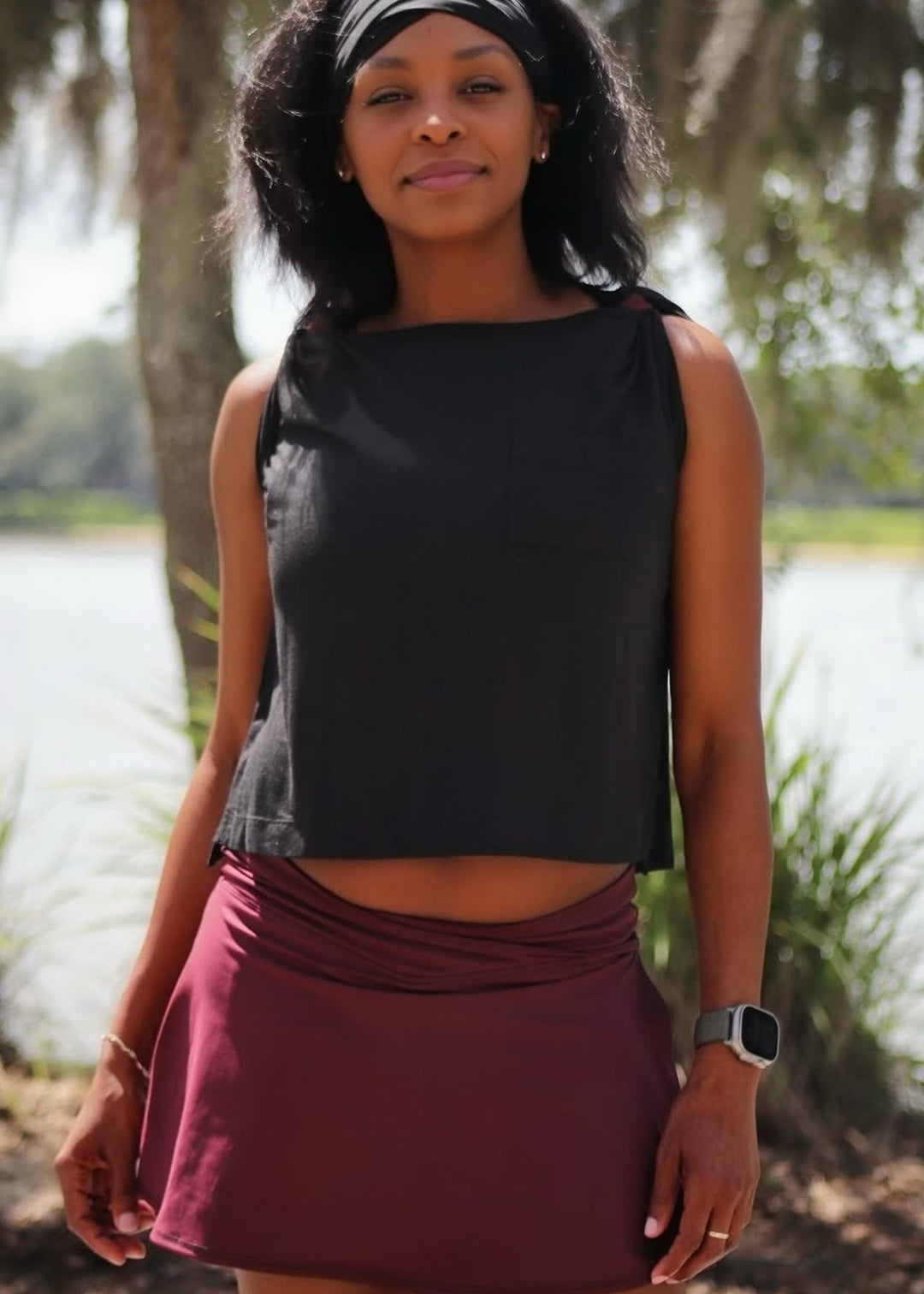 Activloops™ Heather Burgundy 2-in-1 Sports Bra