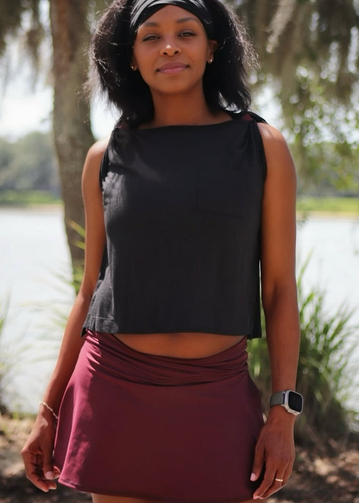 Activloops™ Heather Burgundy 2-in-1 Sports Bra