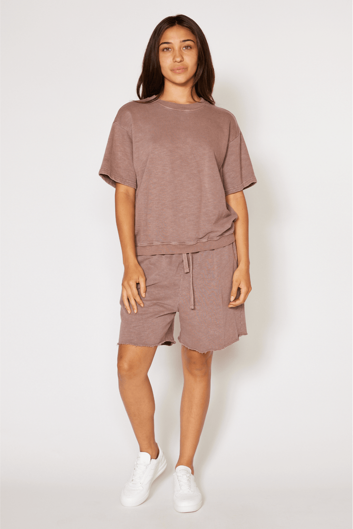 People of Leisure Harmony Short Sleeve Top - Stay cool in our best-selling Harmony Set. Made from 100% Organic Cotton, it is ultra soft and made to be lived in. Pair our crewneck with the Harmony Short for a relaxed style, or rock it with your favorite jeans for a more refined look. 