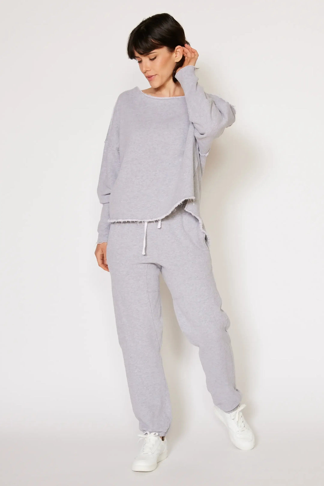 People of Leisure - Cruz Sweatpants - In a versatile heather gray, these comfort fit pants are the trusty sidekick for your daily grind or your lazy Sundays – ethically sourced, locally made, and upcycled with heart right in LA's vibrant core.