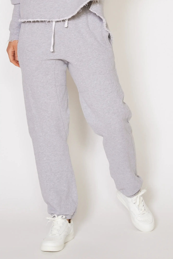 People of Leisure - Cruz Sweatpants - In a versatile heather gray, these comfort fit pants are the trusty sidekick for your daily grind or your lazy Sundays – ethically sourced, locally made, and upcycled with heart right in LA's vibrant core.