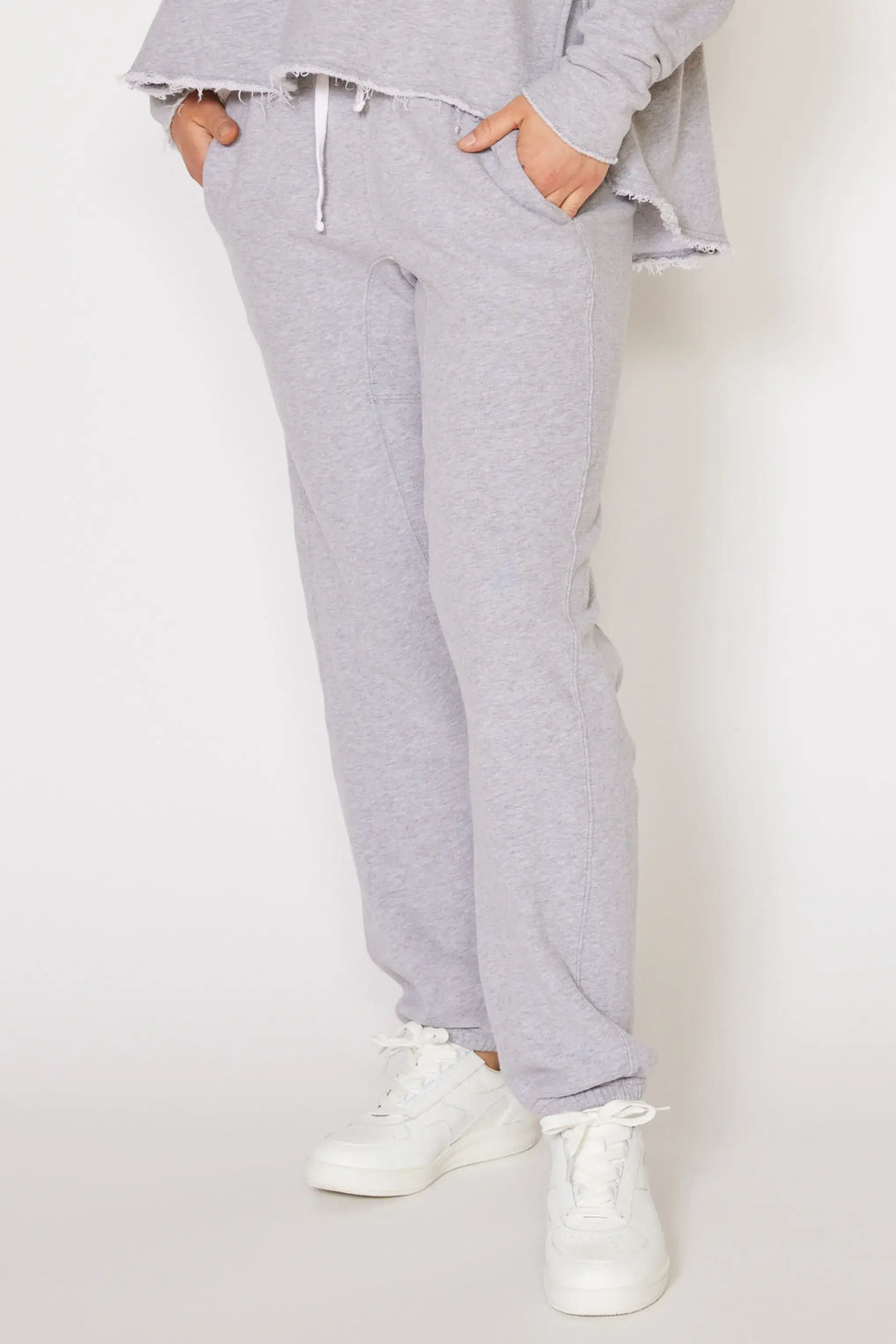 People of Leisure - Cruz Sweatpants - In a versatile heather gray, these comfort fit pants are the trusty sidekick for your daily grind or your lazy Sundays – ethically sourced, locally made, and upcycled with heart right in LA's vibrant core.
