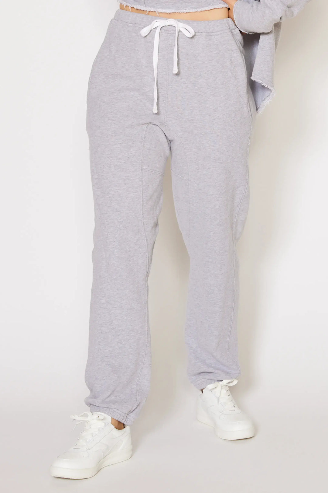 People of Leisure - Cruz Sweatpants - In a versatile heather gray, these comfort fit pants are the trusty sidekick for your daily grind or your lazy Sundays – ethically sourced, locally made, and upcycled with heart right in LA's vibrant core.