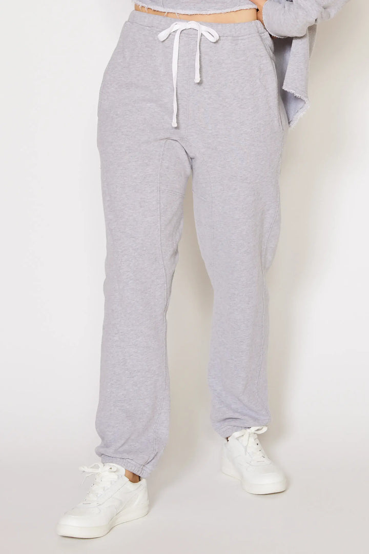 People of Leisure - Cruz Sweatpants - In a versatile heather gray, these comfort fit pants are the trusty sidekick for your daily grind or your lazy Sundays – ethically sourced, locally made, and upcycled with heart right in LA's vibrant core.