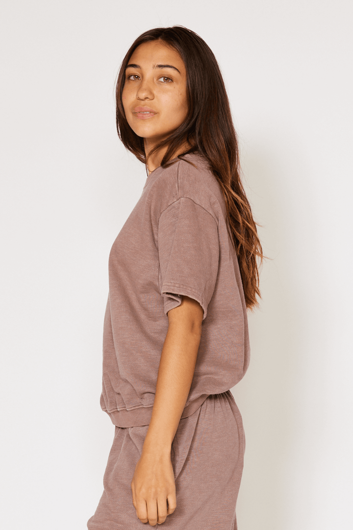 People of Leisure Harmony Short Sleeve Top - Stay cool in our best-selling Harmony Set. Made from 100% Organic Cotton, it is ultra soft and made to be lived in. Pair our crewneck with the Harmony Short for a relaxed style, or rock it with your favorite jeans for a more refined look. 