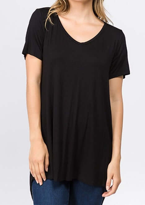 High Low Back Drop Tunic Tee