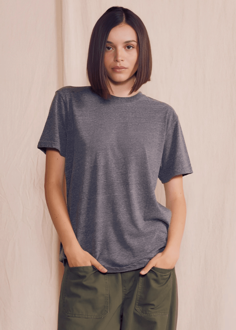 The Jackson Tee by People of Leisure — soft tri-blend, relaxed boxy fit, vintage-inspired. Ethically made in LA. Sizes XS–XL
