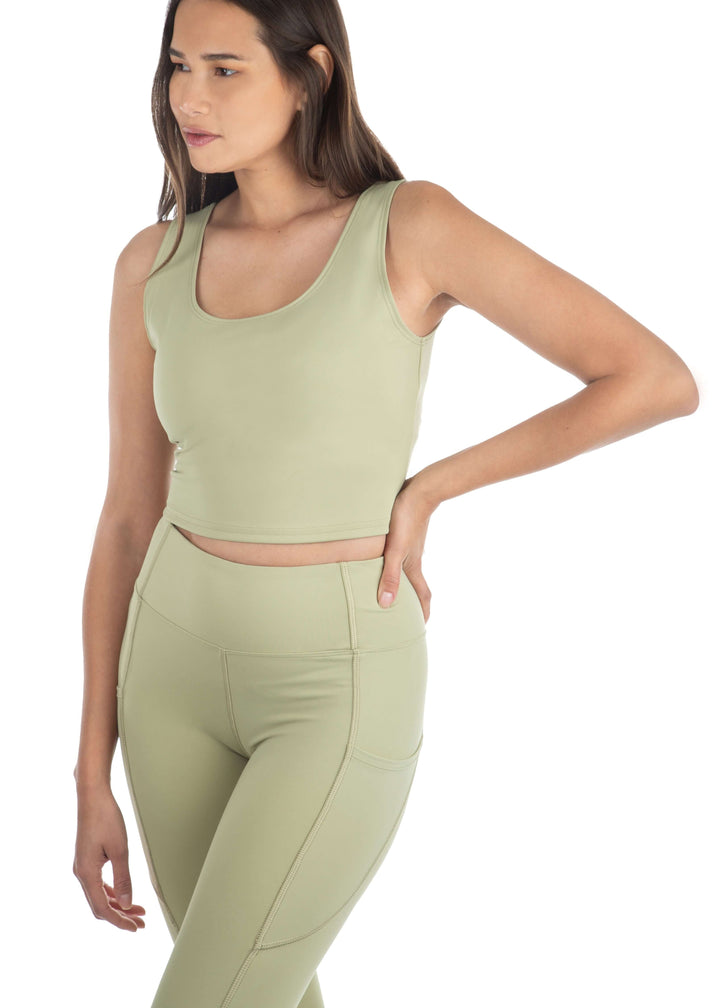 Made in USA WSI Sportswear Women's Hamptons Midi Tank in Blue or Sage or Workout or Yoga, Athletic Wear, Athleisure