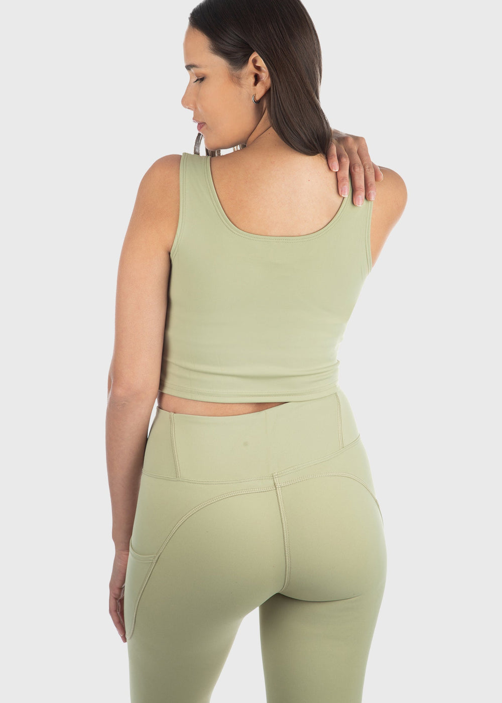 Midi Length Tank Soft double peach spandex 4 way stretch for flexibility, durability and comfort 