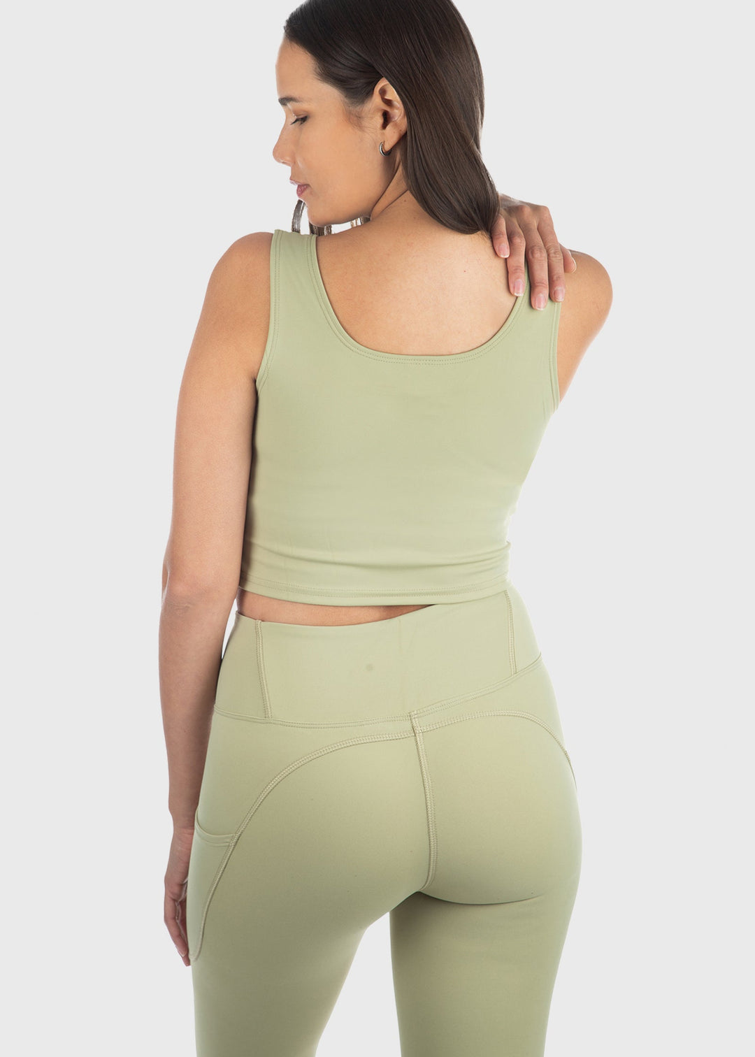 Midi Length Tank Soft double peach spandex 4 way stretch for flexibility, durability and comfort 