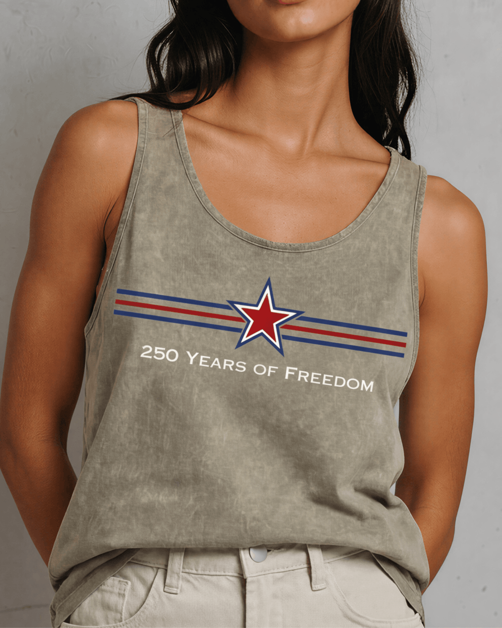 250 Freedom Star Graphic Tank Top | Made in USA | 4th of July