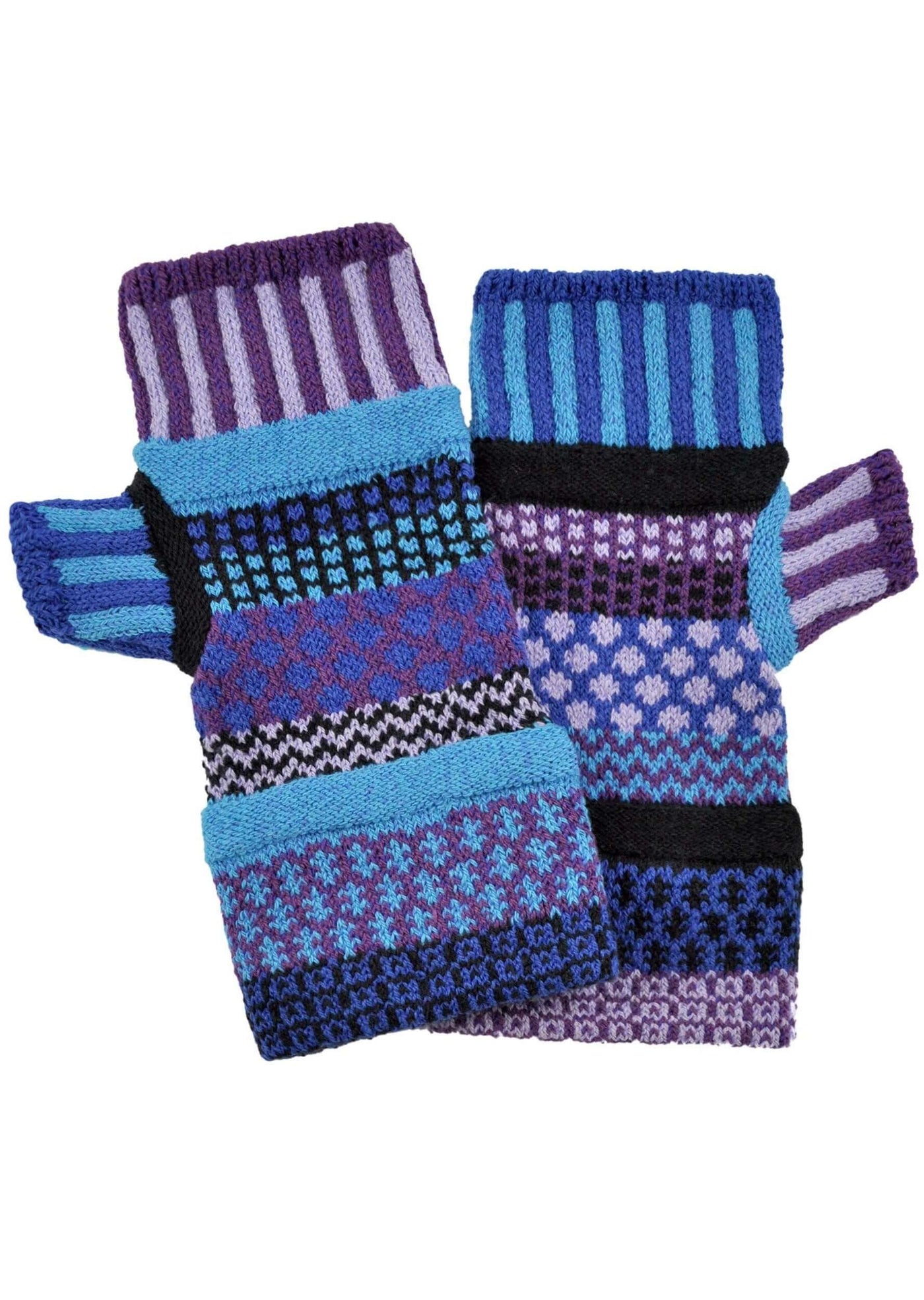 Solmate RASPBERRY Knitted Fingerless Mittens with Colors: turquoise, purple, black, lilac, royal blue. | Made in USA | Classy Cozy Cool Women's Made in America Clothing Boutique