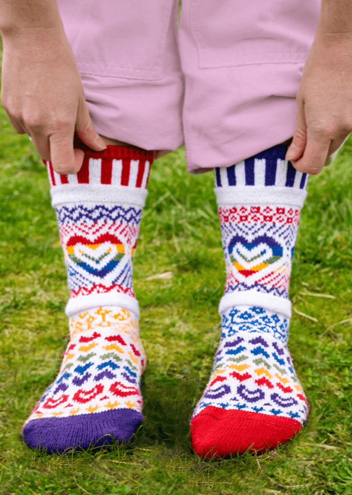 I Love You Knitted Crew Socks Made in USA