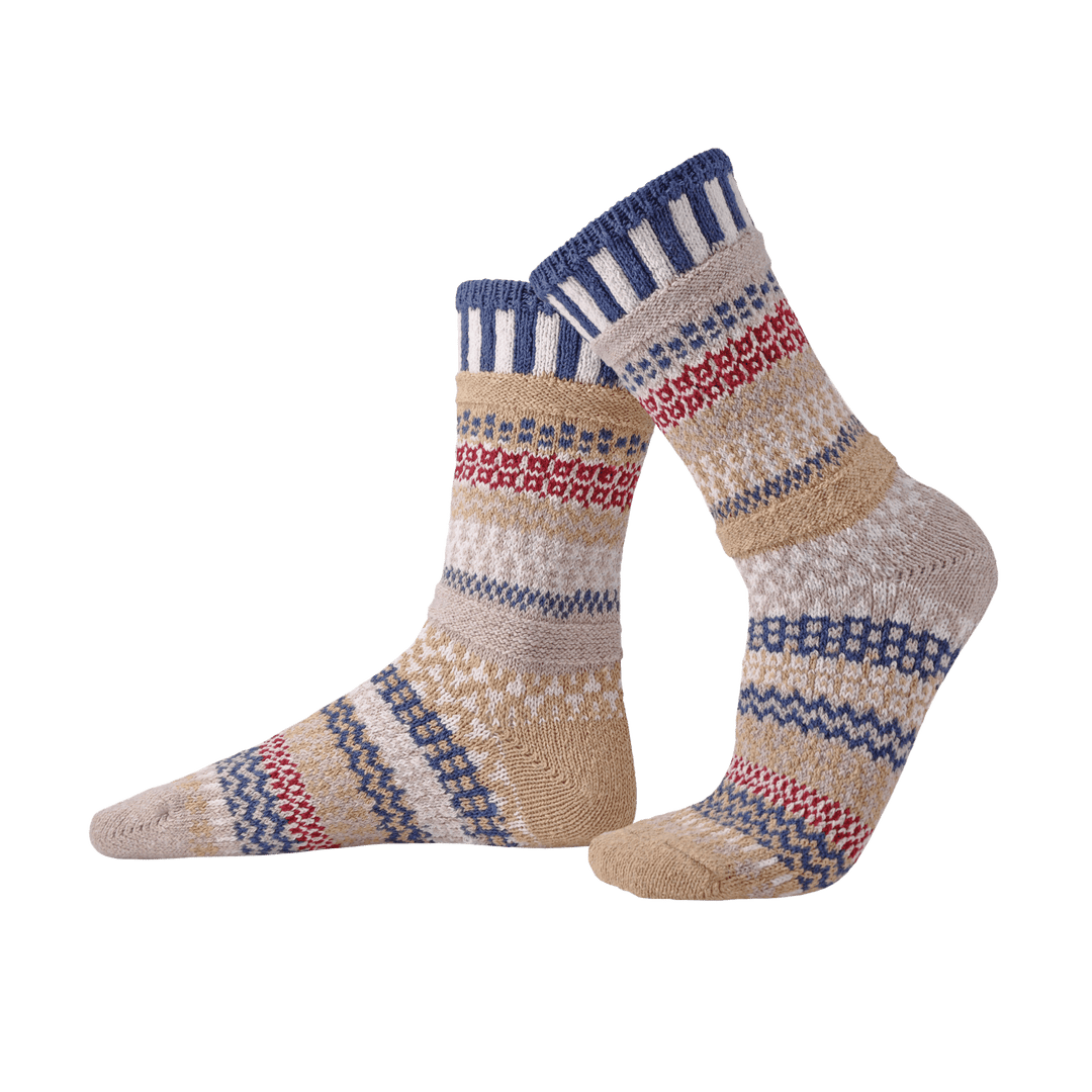 Solmate BATEAU MOUCHE Knitted Crew Socks Proudly Made USA | These socks are delightfully mismatched & so very comfortable.  Classy Cozy Cool Women's Boutique.