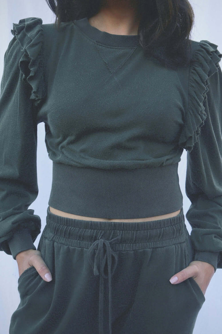 People of Leisure - This lightweight, hemp and organic cotton top is named after our very own Leisure girl, the Jade is an update to the classic long sleeve top. Same shape and ruffle sleeves