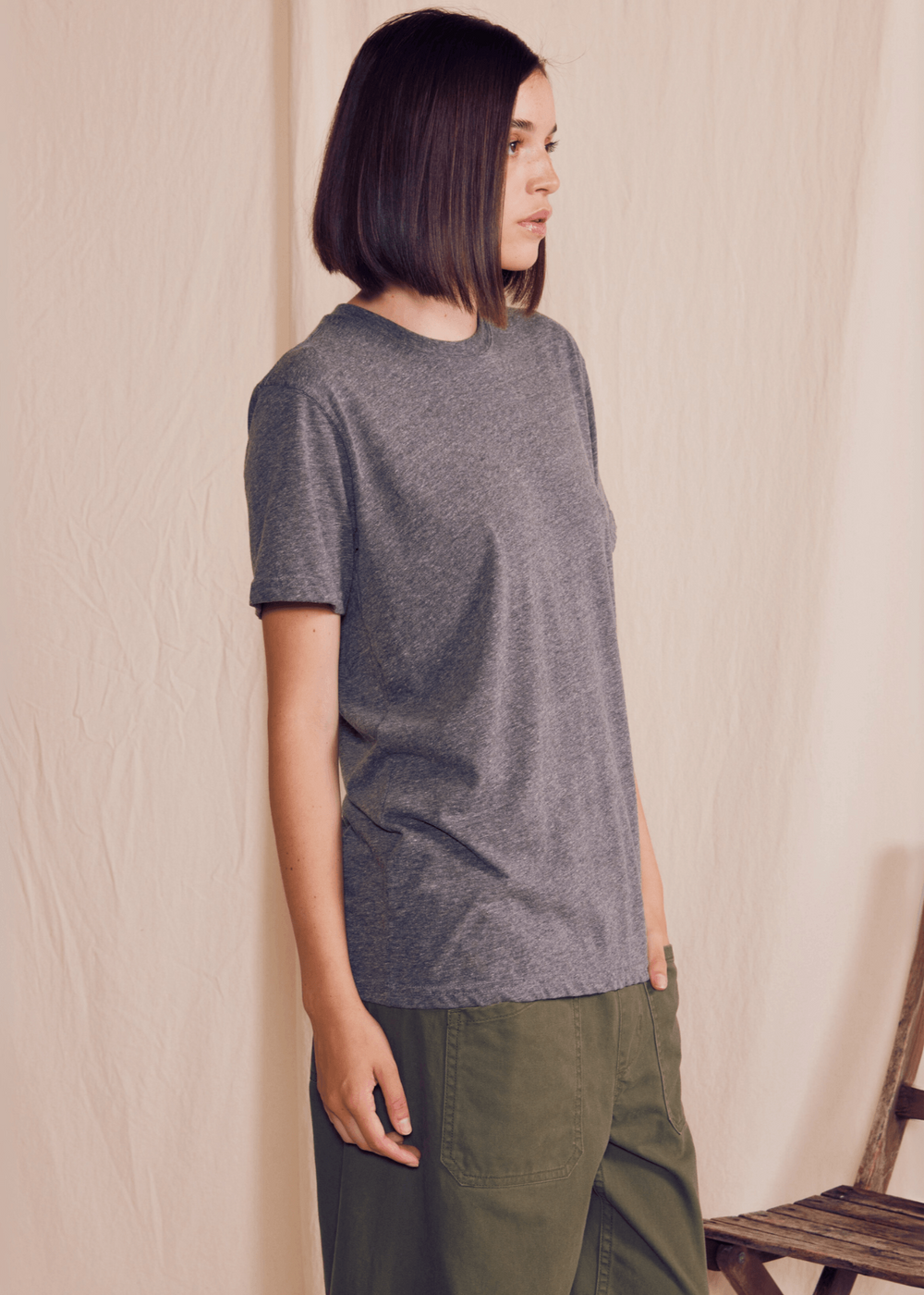 The Jackson Tee by People of Leisure — soft tri-blend, relaxed boxy fit, vintage-inspired. Ethically made in LA. Sizes XS–XL