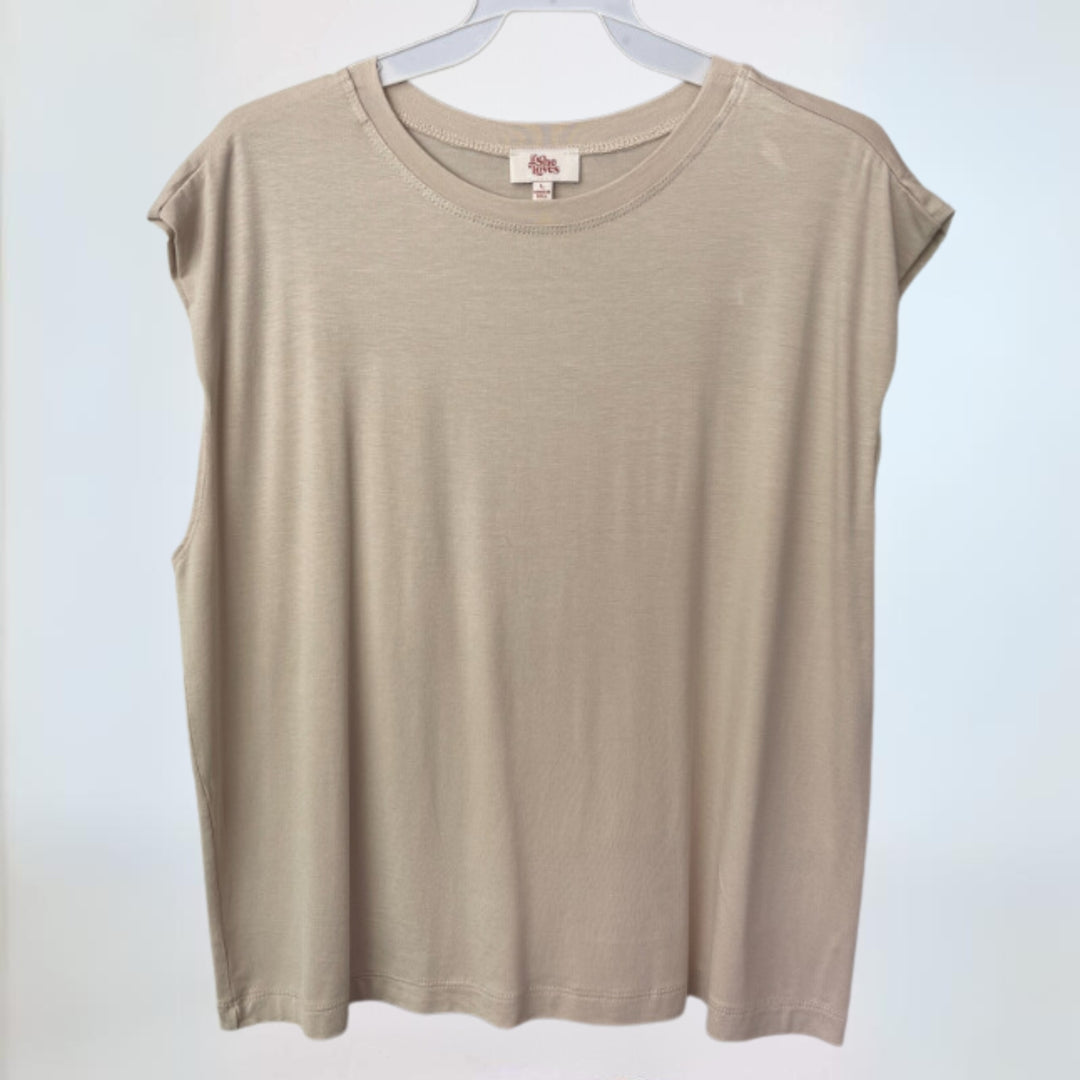 USA Made Women's Super Soft Muscle Tee by If She Loves in Black, Red, Sage, Grey, Ivory  Pink, Lavender, Taupe or Yellow | Classy Cozy Cool Made in America Clothing Boutique