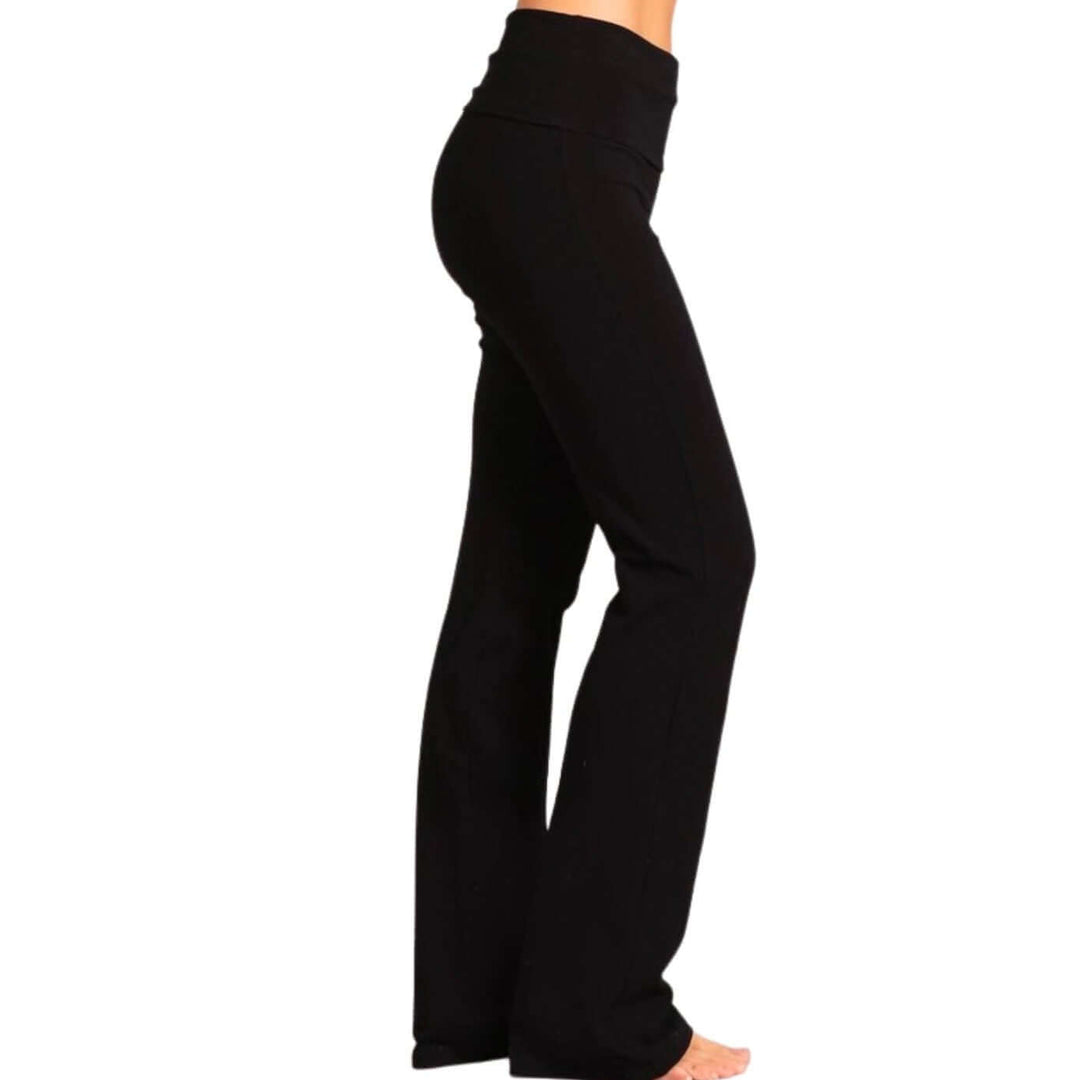 Chatoyant Wide Leg Fold Over Waist Pants Black – Jalynn's Closet