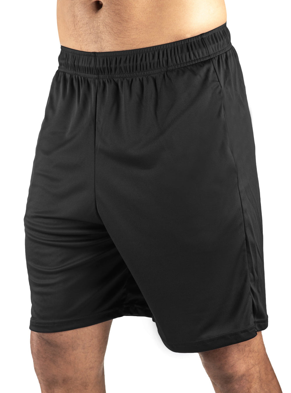 Made in USA. WSI Sportswear Men’s Microtech™ Gym Short. Lightweight. Breathable. Moisture Wicking. Black. Navy.