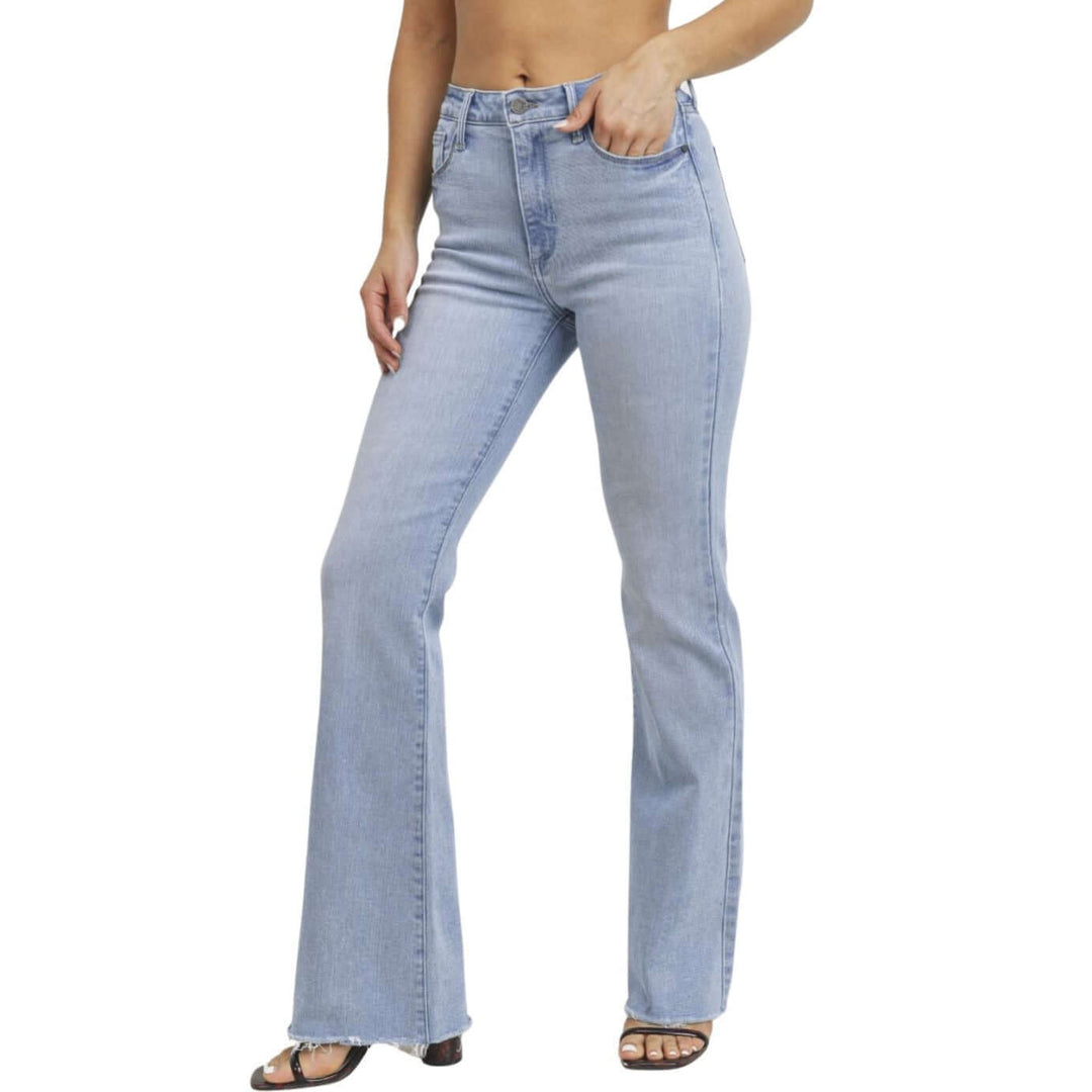 ONLY KANE WAIST - Flared Jeans - medium blue denim/blue denim 