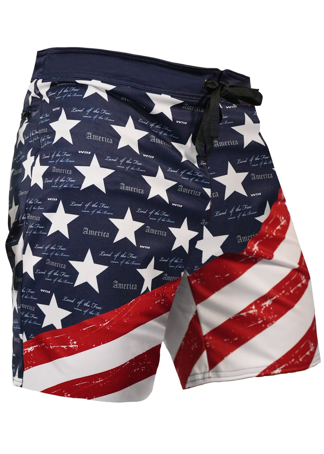 Made in USA WSI Sportwear Men's Board Short, Moisture Wicking, Anit-Order, Quick Dry, Available in USA Graphic or Royal Blue