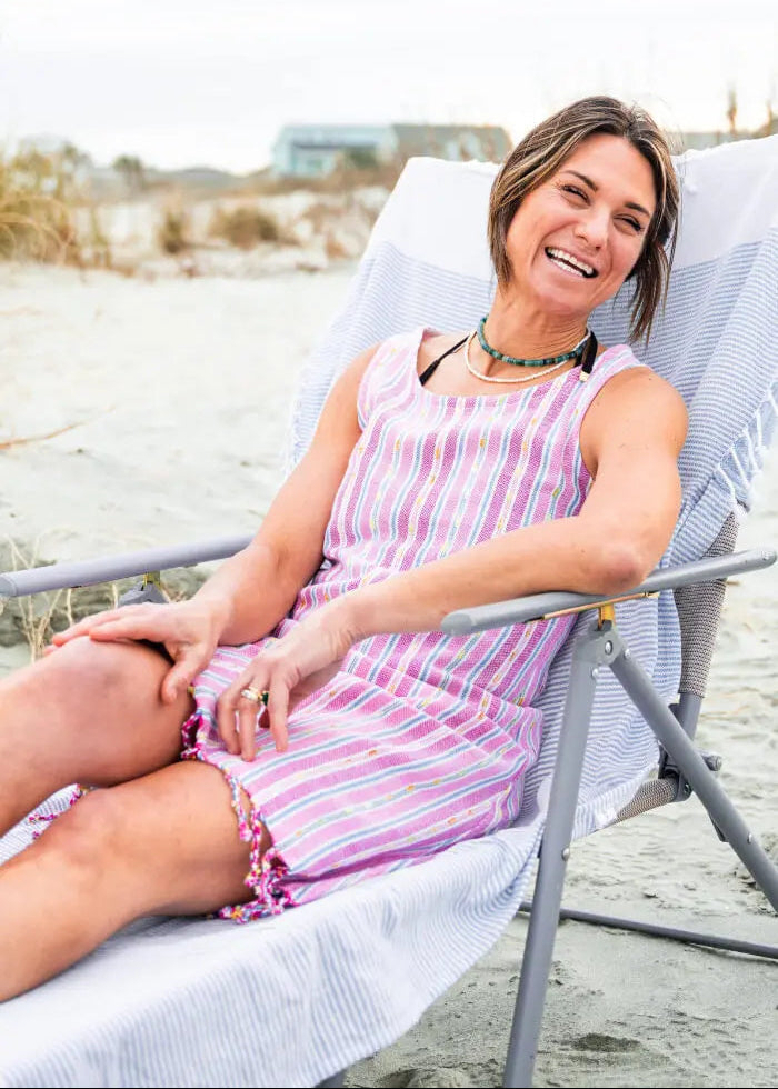 Shop the Beachables Solid 3-in-1 Turkish Cotton Beach Bag – converts from bag to towel to chair cover. Sand-resistant, quick-dry, machine washable. Made in USA.