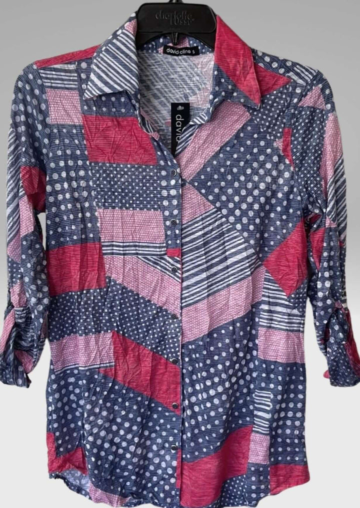 Patriotic Crushed Snap Down Designer Shirt Made in USA