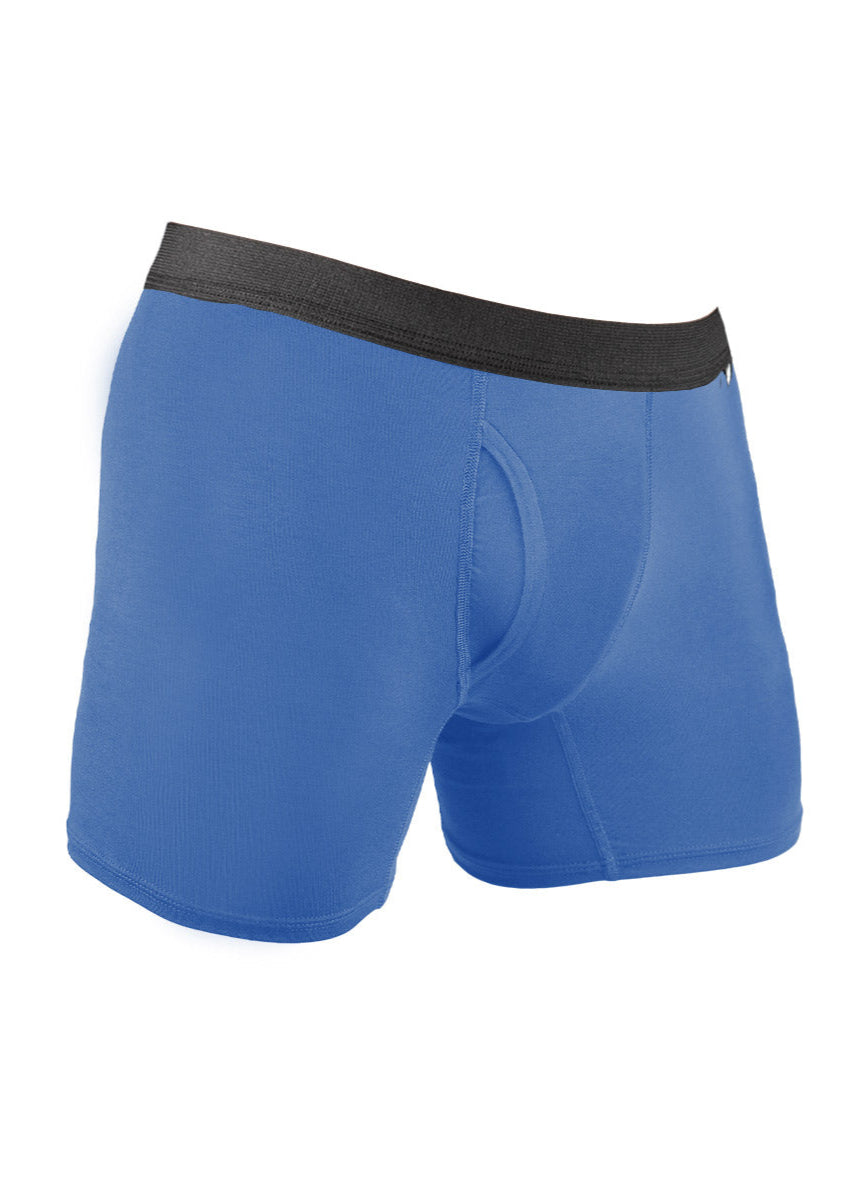 Made in USA WSI Sportswear Men's HYPRTECH™ BAMBOO Boxer Brief w/ Fly, advanced moisture-wicking properties and durability, Contoured pouch, Built in Fly, Relaxed fit Utilizes HYPRTECH™ BAMBOO low compression, a new and innovative eco-friendly technology Advanced moisture wicking properties 7.25" Inseam 