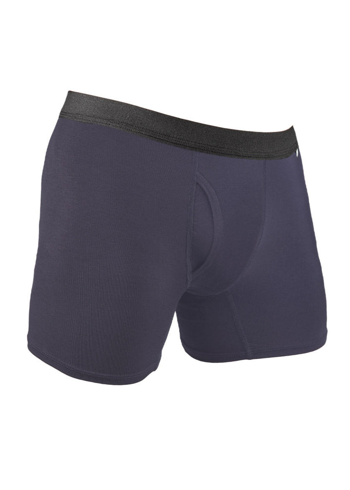 Made in USA WSI Sportswear Men's HYPRTECH™ BAMBOO Boxer Brief w/ Fly, advanced moisture-wicking properties and durability, Contoured pouch, Built in Fly, Relaxed fit Utilizes HYPRTECH™ BAMBOO low compression, a new and innovative eco-friendly technology Advanced moisture wicking properties 7.25" Inseam 