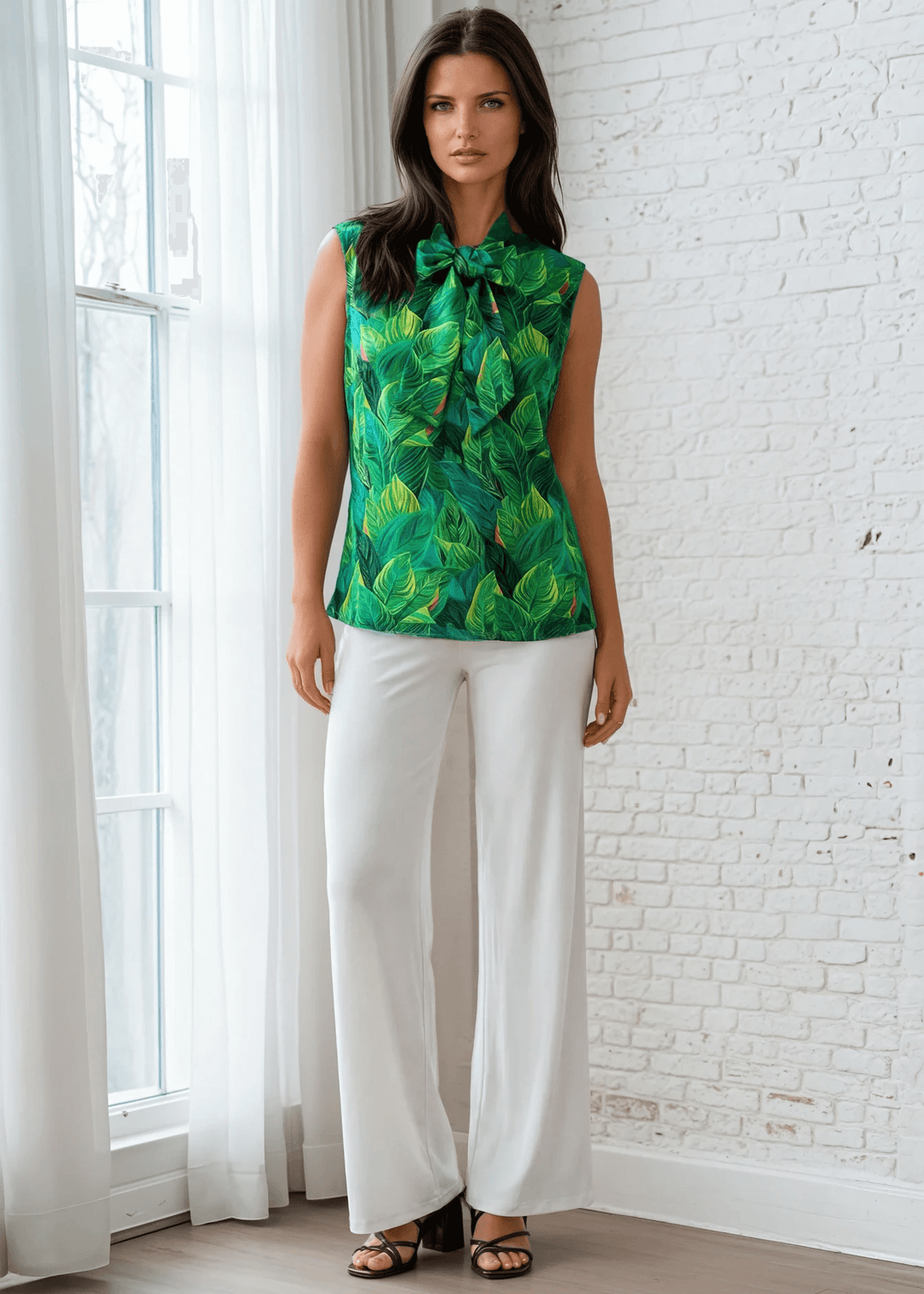 This top is for the vintage lover at heart! Shown in our leaves print, this 100% cotton top features bust darts for a flattering silhouette, a side zippered closure for ease of wear, and an oversized bow at the neckline for that perfect 1950's inspired look. 