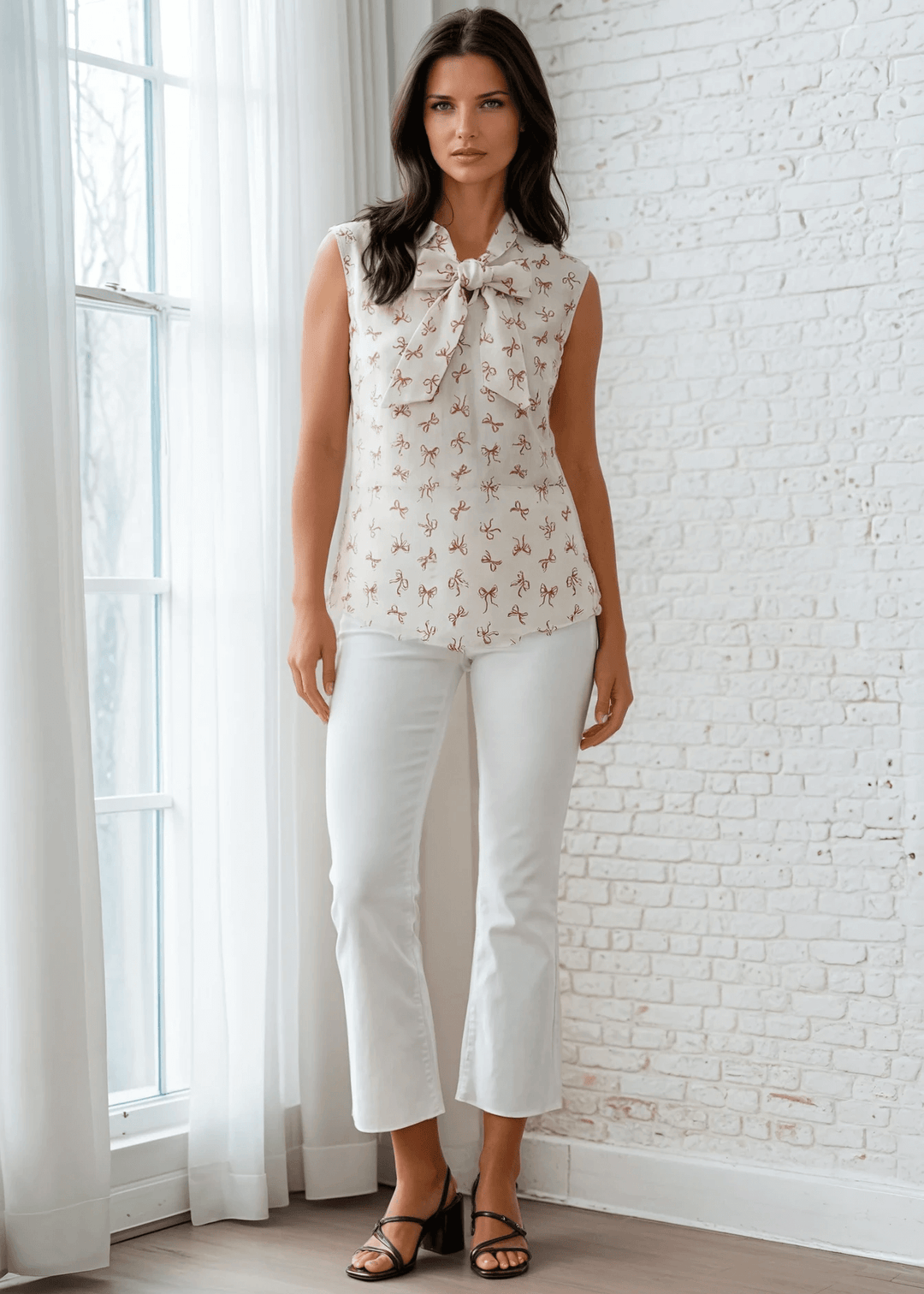 Vintage Style Tops This top is for the vintage lover at heart! Now available in our Pink Bows print. This 100% cotton top features bust darts for a flattering silhouette, a side zippered closure for ease of wear, and an oversized bow at the neckline for that perfect 1950's inspired look.