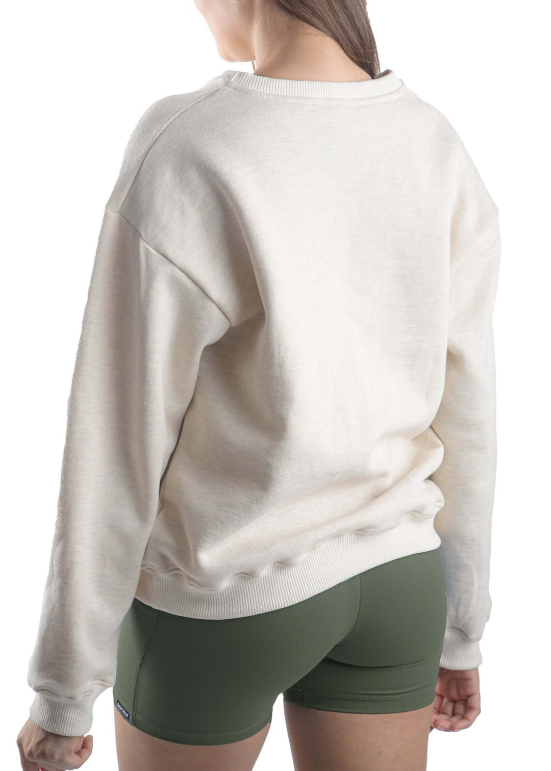 Made in USA WSI Sportswear Women's Cotton Mid-Weight Fleece Crew Sweatshirt in Cerulean Blue or Cream
