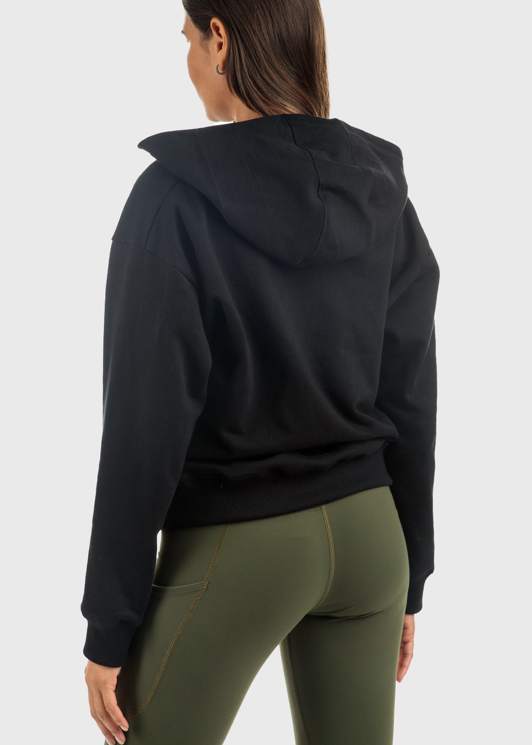 Made in USA WSI Sportswear Women's Cotton HIGHLAND FLEECE FULL ZIP SWEATSHIRT, Medium Weight in Black or Moss Green