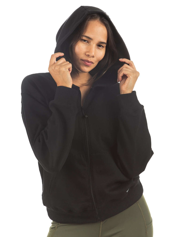 Made in USA WSI Sportswear Women's Highland Faith Family Freedom Full Zip Sweatshirt in Black